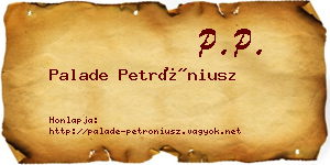 Palade Petróniusz névjegykártya